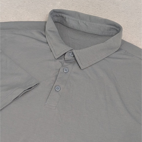 Lululemon Evolution Polo Shirt Mens XL Gray/Blue Stretch Performance - Picture 1 of 7